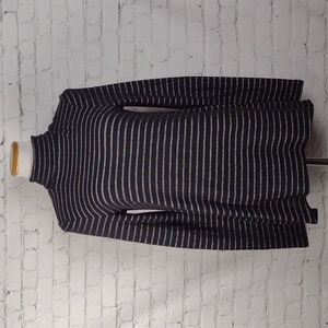White House Black Market Sweater S White Black Striped Turtleneck Sweater 